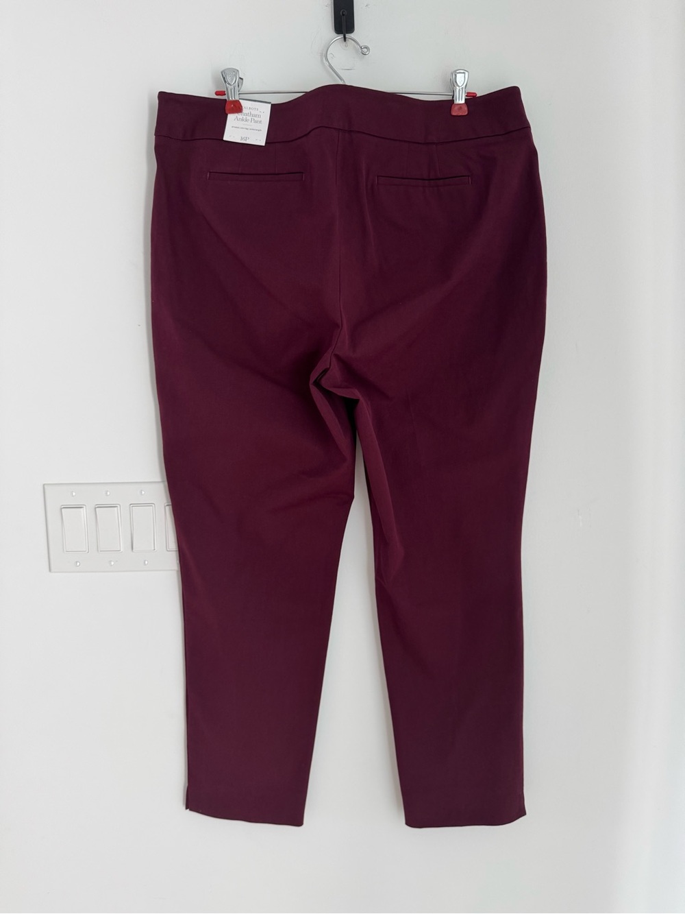 Talbots Chatham Ankle Pants Rich Burgundy NEW Women’s Size 16P - Picture 5 of 10